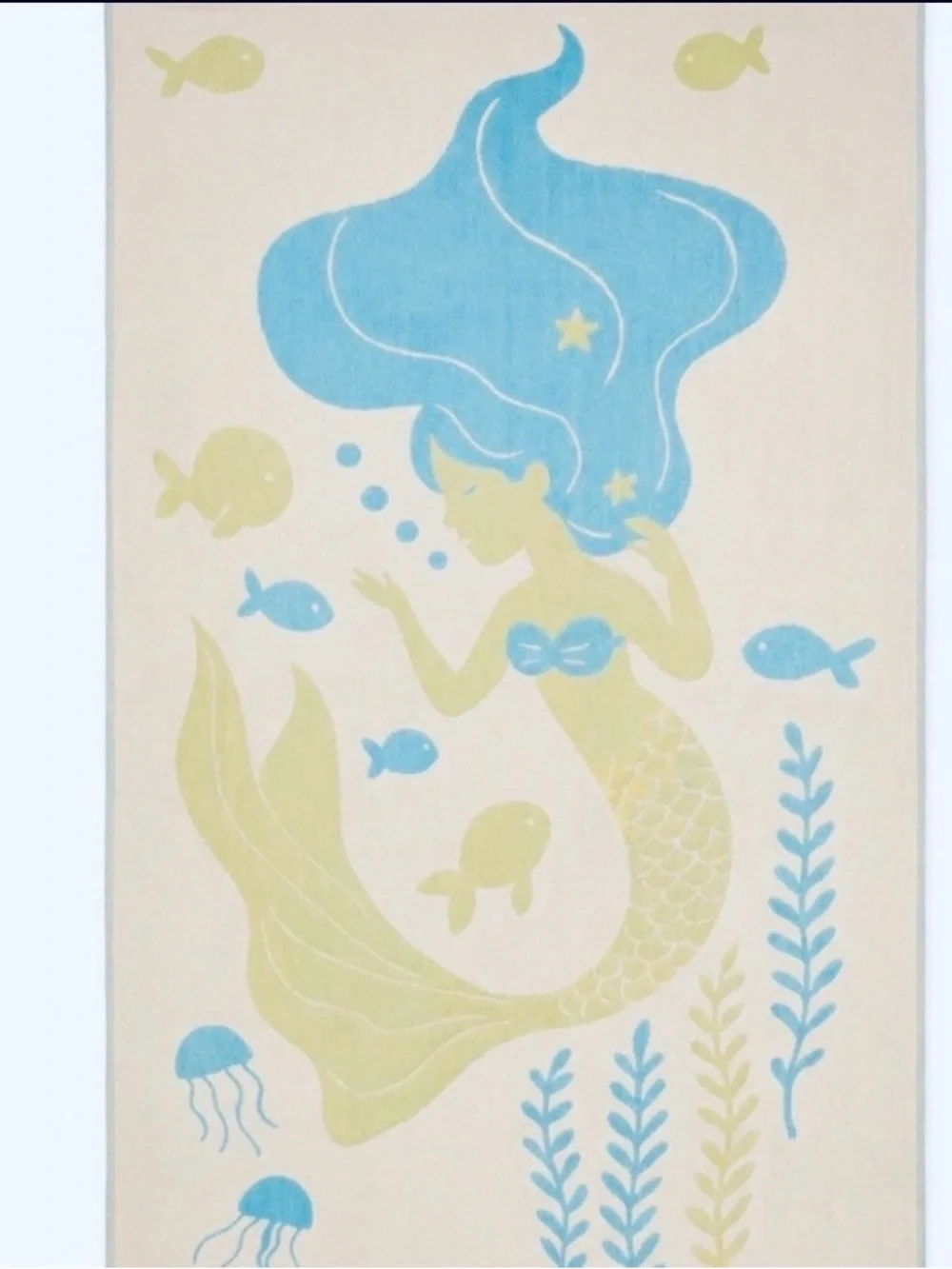 Mermaid Beach Towel New With Tags Woven Never Printed Hand Loom Weave Aquamarine